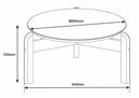 Ver imagem 6 de Mesa de Centro Circular para Sala de Estar Luna Off-white/cedro