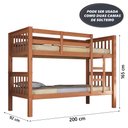 Ver imagem 3 de Beliche Madeira Maciça Esmeralda Pederpinus Castanho