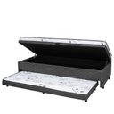 Ver imagem 2 de Cama Box Conjugada Solteiro 88CMX51CMX188CM Ortopédica D28 com Baú e Cama Auxiliar Laura Rbf Cinza
