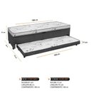 Ver imagem 3 de Cama Box Solteiro Ortopédica Conjugada Baú com Cama Auxiliar 88cm X 51cm D28 Laura RBF