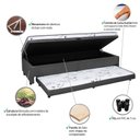 Ver imagem 4 de Cama Box Conjugada Solteiro 88CMX51CMX188CM Ortopédica D28 com Baú e Cama Auxiliar Laura Rbf Cinza