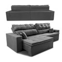 Ver imagem 7 de Sofá Retrátil e Reclinável 2,92m Luxos Cama Inbox Velusoft Cinza