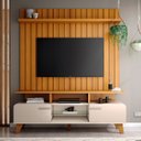 Ver imagem 2 de Painel para Tv 60 Pol 160cm e Bancada Amago H01 Cinamomo/off - Mpozenato