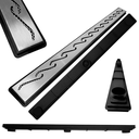 Ver imagem 1 de Ralo Linear para Banheiro Apartamento Inox 304 Ondas 70cm x 5cm Cocho Raso Preto