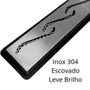 Ver imagem 3 de Ralo Linear para Banheiro Apartamento Inox 304 Ondas 70cm x 5cm Cocho Raso Preto