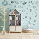 Ver imagem 2 de Adesivo Astronauta Espaço Foguete Nave Planetas Transparente Arte na Arte Adesivos Astronauta Transp