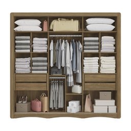 Guarda Roupa 3 Portas de Correr 4 Gavetas 240cm N576 Kappesberg - Nogueira/macadâmia - 3