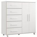 Ver imagem 1 de Cômoda Toronto 2 Portas e 5 Gavetas Branco - Móveis Albatroz