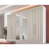 Guarda Roupa 6 Portas C/ 4 Ripadas e 6 Gavetas C/2 Espelhos Potente Off White - Europa - 1