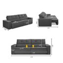 Ver imagem 2 de Sofá Retrátil e Reclinável 3 Lugares 2,30m com Molas Stella Suede Adonai Estofados