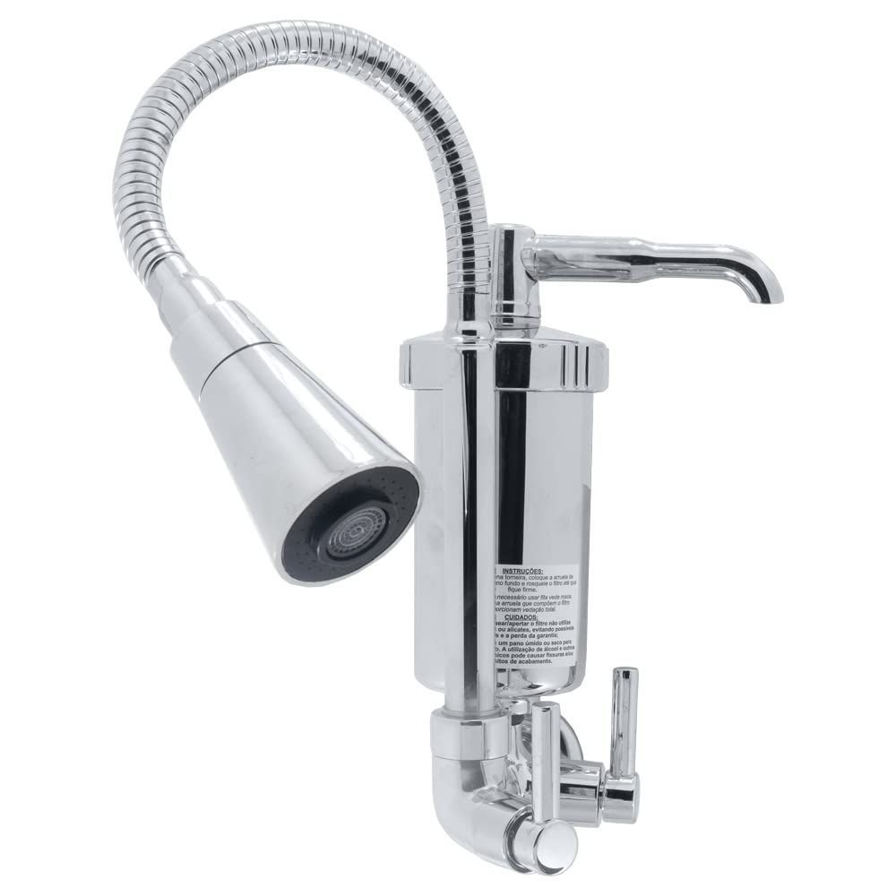 Torneira Flexível Conic com Filtro Cromada Entrada Parede 1/4 Volta C34 Casagrande Mundial - 1