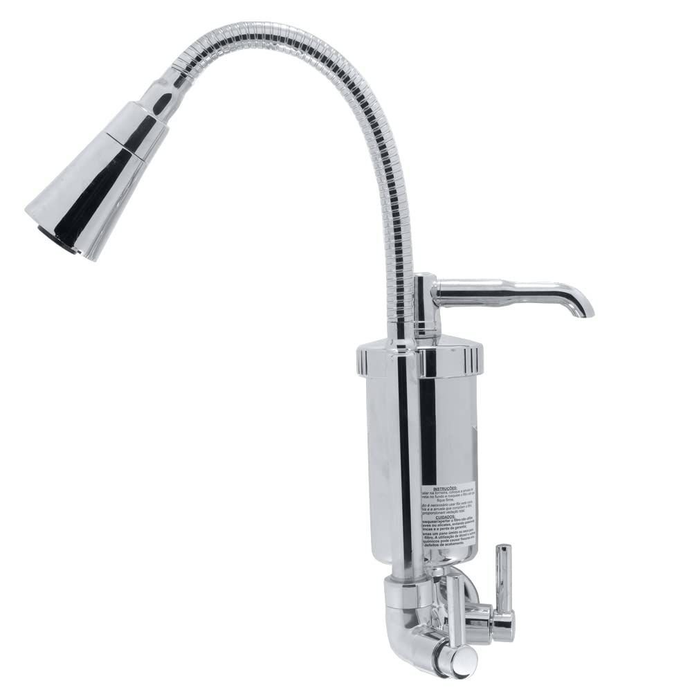 Torneira Flexível Conic com Filtro Cromada Entrada Parede 1/4 Volta C34 Casagrande Mundial - 2