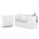 Ver imagem 1 de Jogo de Quarto Infantil Tutto New Cômoda 4 Gavetas e Berço Multifuncional Formare Branco Soft - Mati