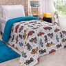 Coberdrom Edredom Carros Solteiro Dupla Face Malha Manta Soft Azul Top Chick - 1