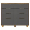 Ver imagem 4 de Cômoda Quarto 121cm 8 Gavetas Delmont Nature/alasca V02 - Mpozenato