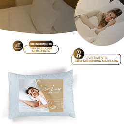 Travesseiro La Luna Anatômico 100% Fibra de Silicone Importada e Antialérgica - 4