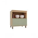 Ver imagem 2 de Balcão de Cozinha Domus 1 Porta 1 Gaveta MDF 80cm Verde UV com Tampo Luciane Móveis