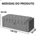 Ver mais imagens de Kit Cabeceira e Calçadeira Baú Emma Linho Casal 140 Cm