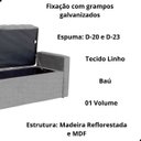 Ver imagem 5 de Kit Cabeceira e Calçadeira Baú Emma Linho Casal 140 Cm