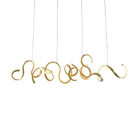 Lustre Pendente Taschibra Toronto Led Bivolt Dourado 3000k Luz Amarela 15051086