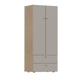 Guarda-Roupa 2 Módulos 2 Portas 3 Prateleiras 2 Gavetas Frame CabeCasa MadeiraMadeira - 2