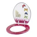 Ver imagem 2 de Assento Sanitario Poliester Decorado Borboletas Magenta Uni para Bacia Celite 6lpf