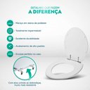 Ver imagem 6 de Assento Sanitario Poliester Decorado Borboletas Magenta Uni para Bacia Celite 6lpf