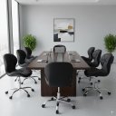 Ver imagem 1 de Conjunto 8 Cadeiras Office Eiffel Slim Giratória Ajustável Preta