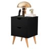 Mesa de Cabeceira para Quarto 2 Gavetas Decore Madri Retrô Pés Palito:preto - 1