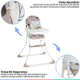 Cadeira Alta De Bebe Para Alimentação Refeição Até 23 Kg Nick Panda Galzerano - 4