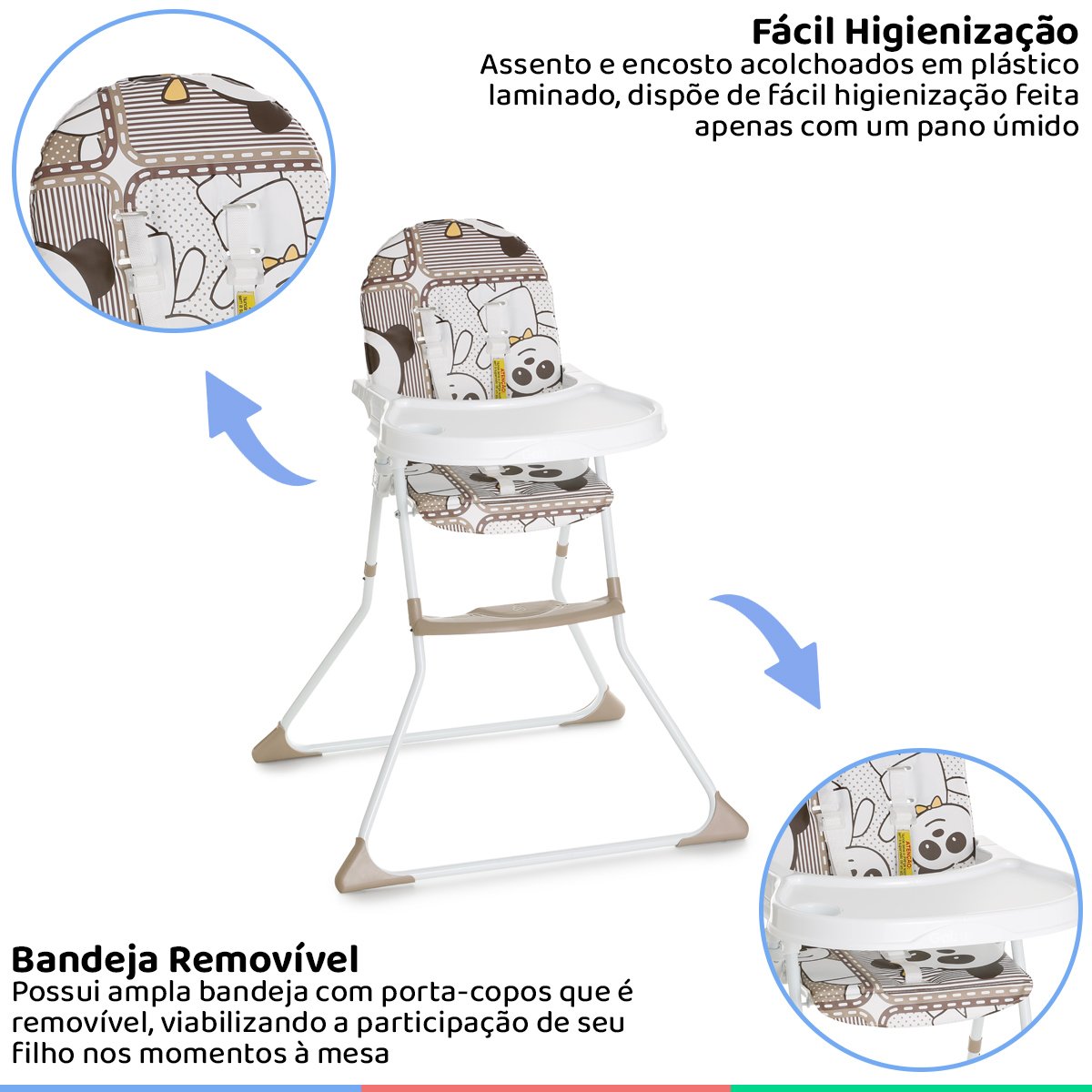 Cadeira Alta De Bebe Para Alimentação Refeição Até 23 Kg Nick Panda Galzerano - 2