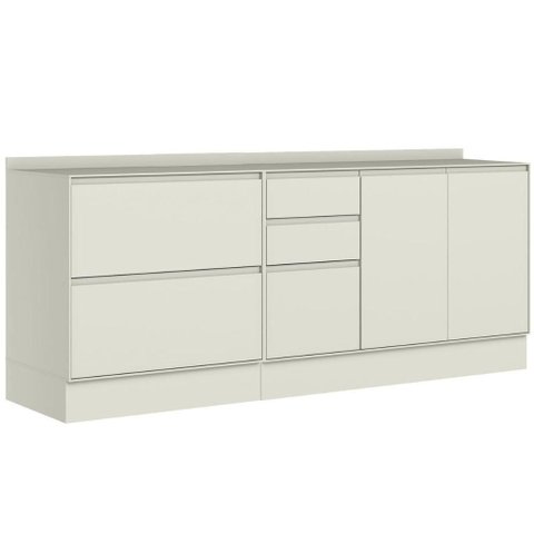 Gabinete p/ Pia Cozinha Henn Fineze 5 Portas 2 Gavetas 200cm Areia