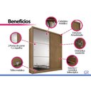 Ver imagem 5 de Guarda Roupa 2 Portas 3 Gavs Thor N. Horizonte Cinamo