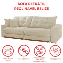Sofá Retrátil 4 Lugares 290cm Linho Belize - 8