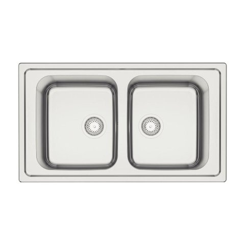 Cuba de Sobrepor Tramontina Marea Deep 2C 34 em Aço Inox Acetinado 86 x 50 cm