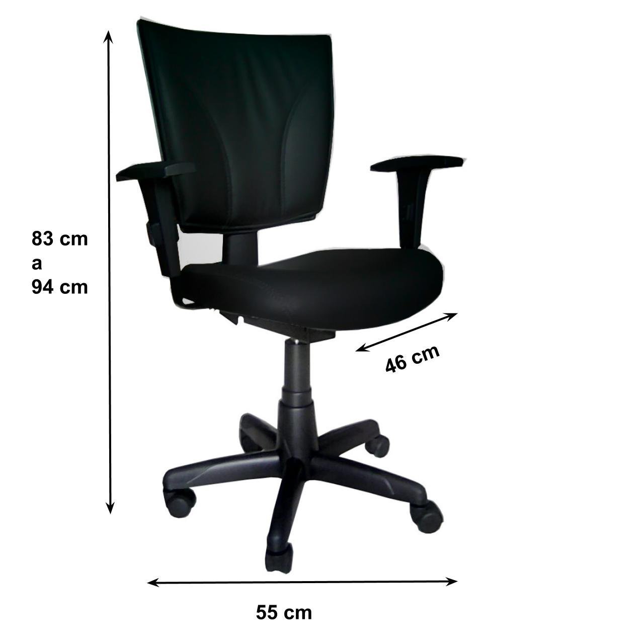 Cadeira Executiva Back System Be-one com Braços Reguláveis - Cor Preta - 33006 - 2