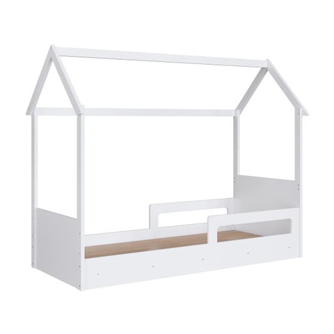 Cama Infantil Montessoriana com Protetor Lateral 201X95cm Branco