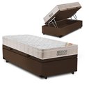 Ver imagem 1 de Cama Box Baú Solteiro Molas Ensacadas Airtech Springpocket 88x188 Marrom - Ortobom