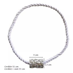 Prendedor Abraçadeira Pingente Cortina com Imã Strass Luxo Cinza - 2