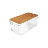 Organizador Clear 6,3l com Tampa de Bambu 30,5 X 15,5 X 15,5cm - 1