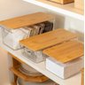 Organizador Clear 6,3l com Tampa de Bambu 30,5 X 15,5 X 15,5cm - 5