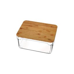 Organizador Clear 6,3l com Tampa de Bambu 30,5 X 15,5 X 15,5cm - 2
