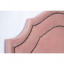 Ver imagem 4 de Cabeceira Solteiro Luxo 90x60 Veludo Rosê Tachas Fumê