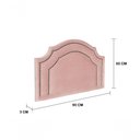 Ver imagem 2 de Cabeceira Solteiro Luxo 90x60 Veludo Rosê Tachas Fumê