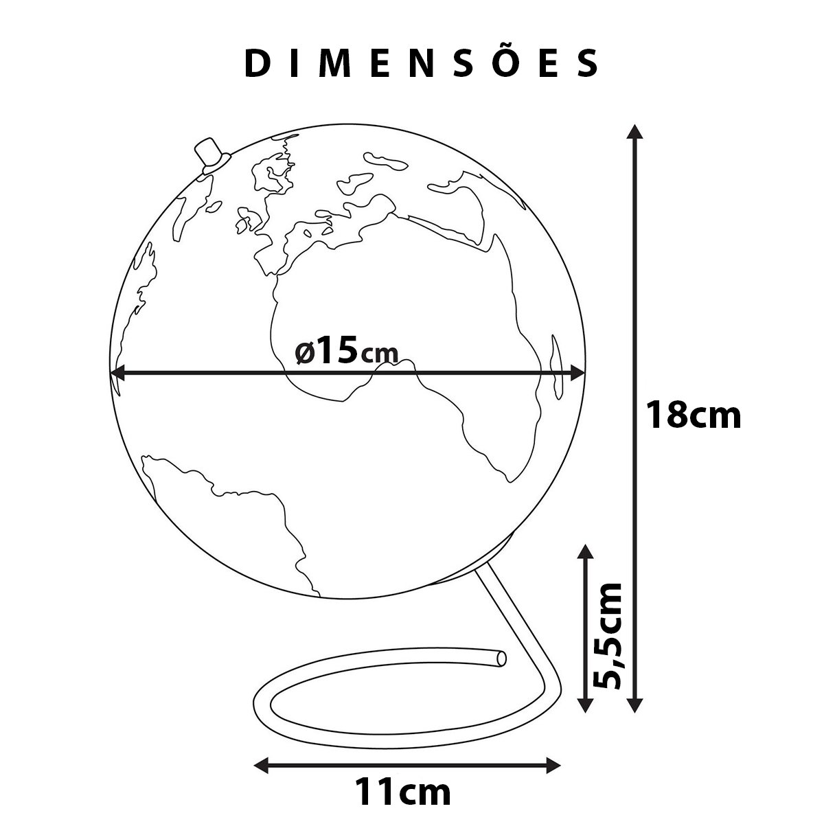 Globo Terrestre Giratorio Mapa Mundi Esfera Mundo Gira Interativo Viagem Enfeite Mesa Sala Escritori - 2