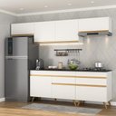 Ver imagem 2 de Cozinha Completa 5 Peças com Armário e Balcão Mp3708 Veneza Gw Multimóveis Branca