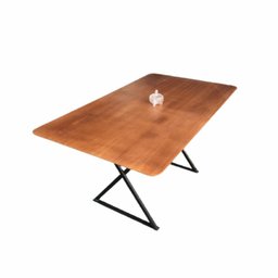 Conjunto Sala de Jantar Angra Amadeirado com Base de Metal Preto - 2