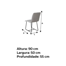 Conjunto Sala de Jantar Angra Amadeirado com Base de Metal Preto - 4