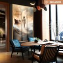 Ver imagem 1 de Quadro Decorativo Jesus Andando sobre As Águas Sala Quarto Casa Escritório