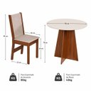 Ver imagem 2 de Mesa 4 Cadeiras Elane 90x90 Técido Linho Bege
